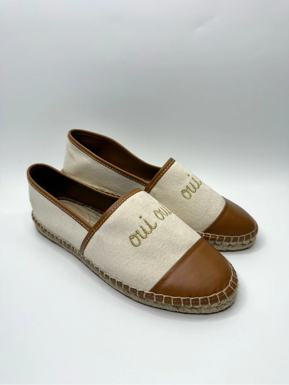 Cinq à Sept Jenna Oui Oui Embroidered Canvas Espadrille Shoes 41/11 US
